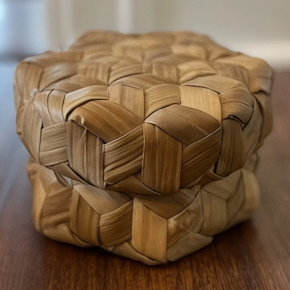 Palm Leaf Basket with Lid